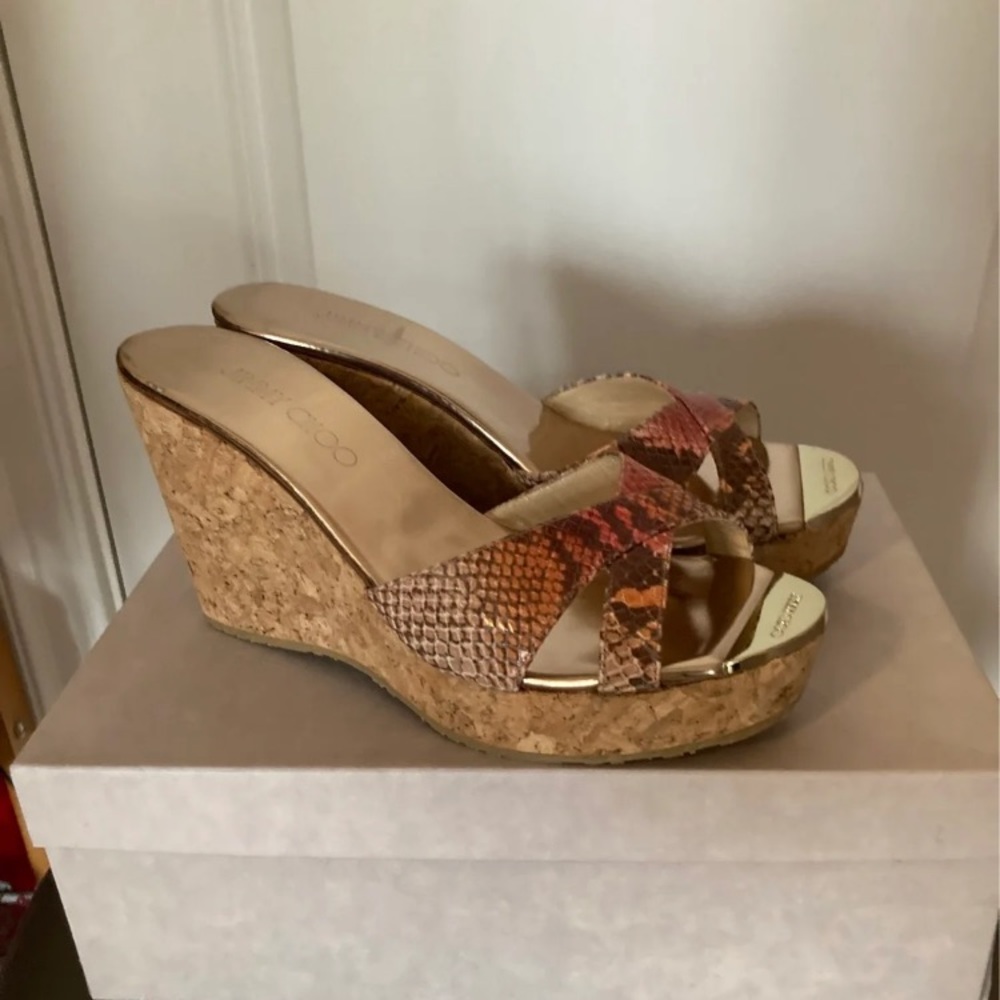 Jimmy Choo new with box snake skin wedges